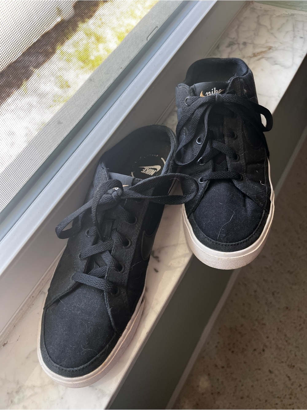 Nike Black Canvas Open Back Sneakers